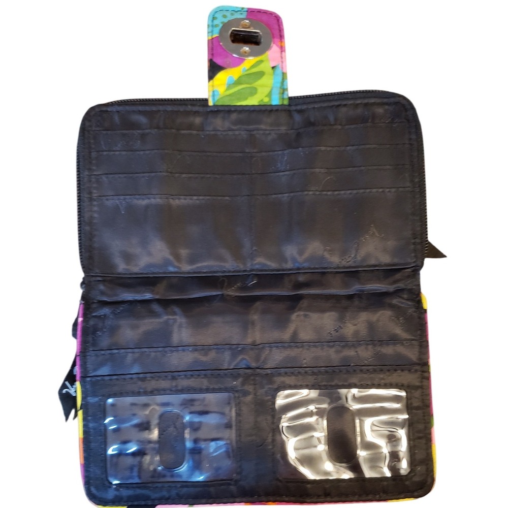 Vera Bradley Floral Wallet Snap Closure Zip Around Wristlet Pocket‎ Organizer - Picture 11 of 12